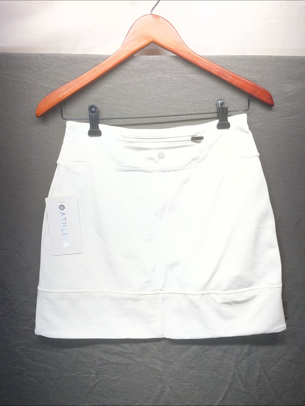 Athleta Tee Time White Performance Skort with Dual Zip Pockets - Picture 7 of 10